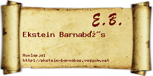 Ekstein Barnabás névjegykártya