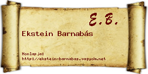 Ekstein Barnabás névjegykártya
